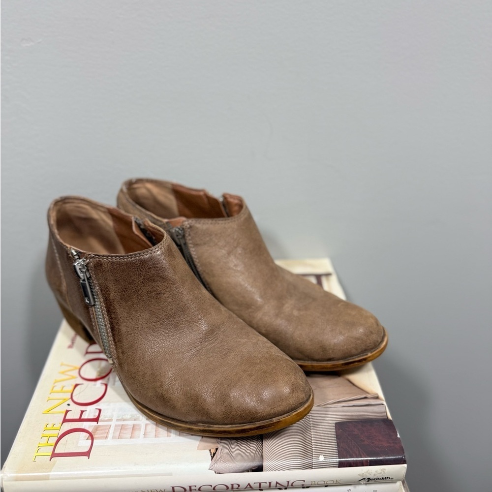 Lucky Brand Size 8 Brown Leather Ankle Boots